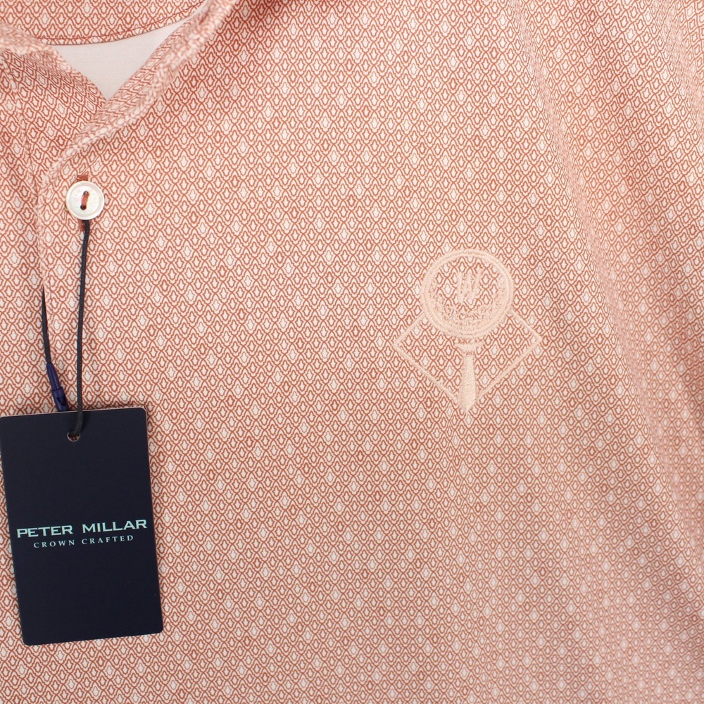 Peter Millar Crown Crafted Polo Shirt Mens XL Orange Golf Wendys Dave Thomas - Picture 3 of 9